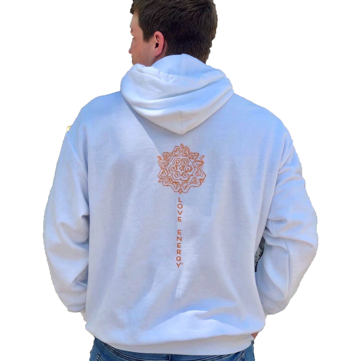 Bronze Sketch Mandala White Hoodie