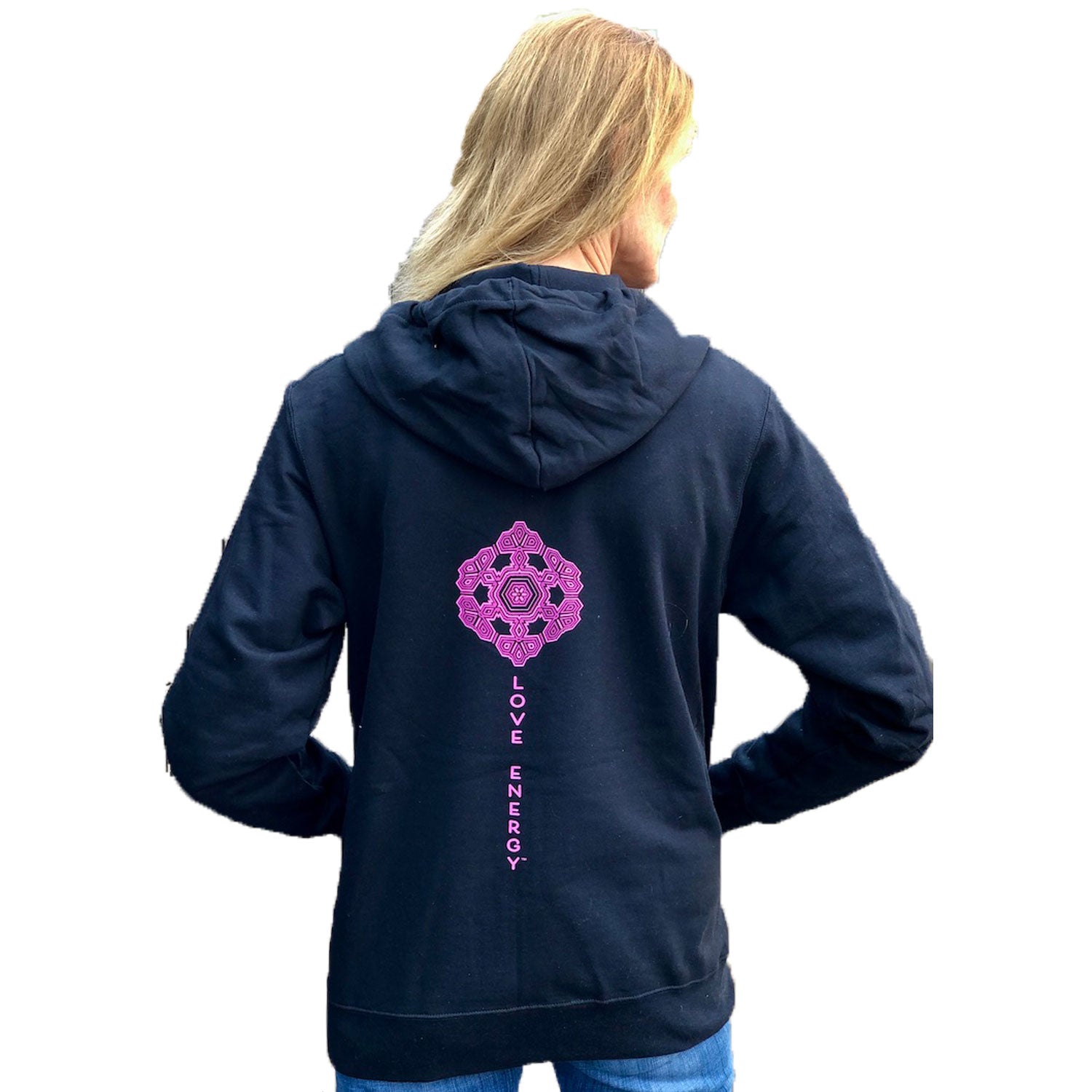 Fuchsia Sacred Flower Zip Hoodie