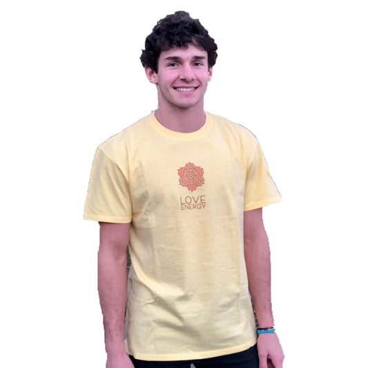 Red & Gold Mandala Yellow T-shirt