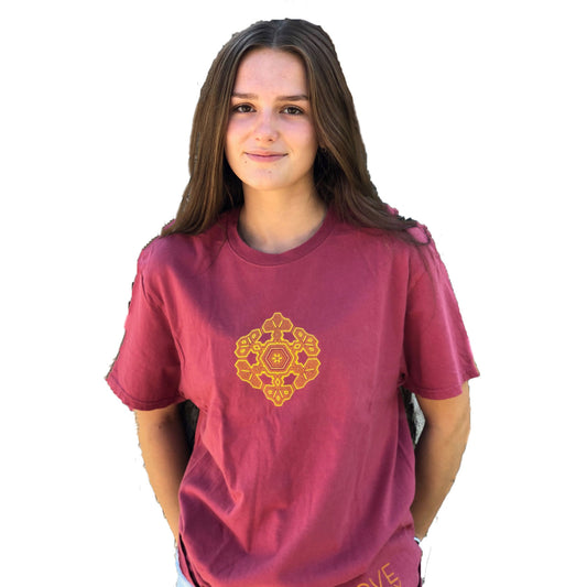 Yellow & Gold Sacred Flower Red Rock T-shirt