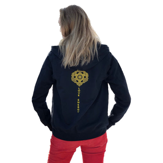 Yellow and Bronze Sacred Flower Zip Hoodie