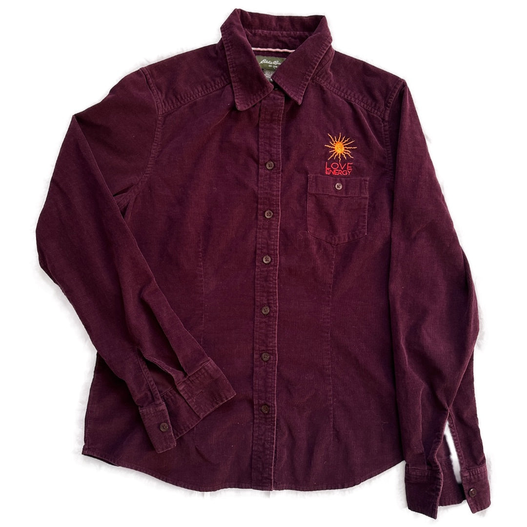 Women's Corduroy Shirt, Sun Embroidery S (Eddie Bauer)