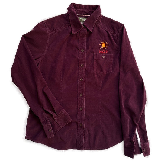 Women's Corduroy Shirt, Sun Embroidery S (Eddie Bauer)