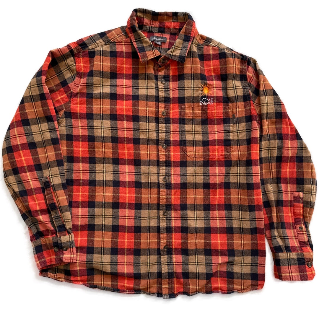Flannel Shirt, Sun Embroidery XXL (Eddie Bauer)