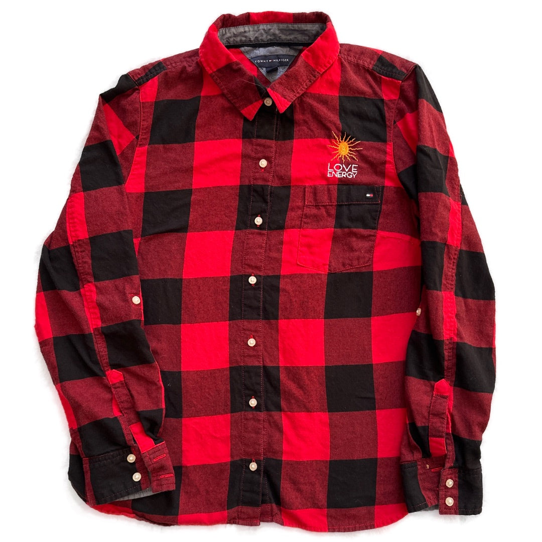 Women's Flannel Shirt, Sun Embroidery M (Tommy Hilfiger)