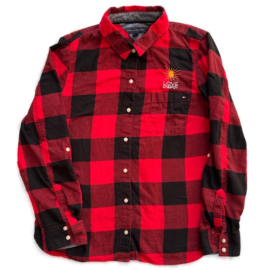 Women's Flannel Shirt, Sun Embroidery M (Tommy Hilfiger)