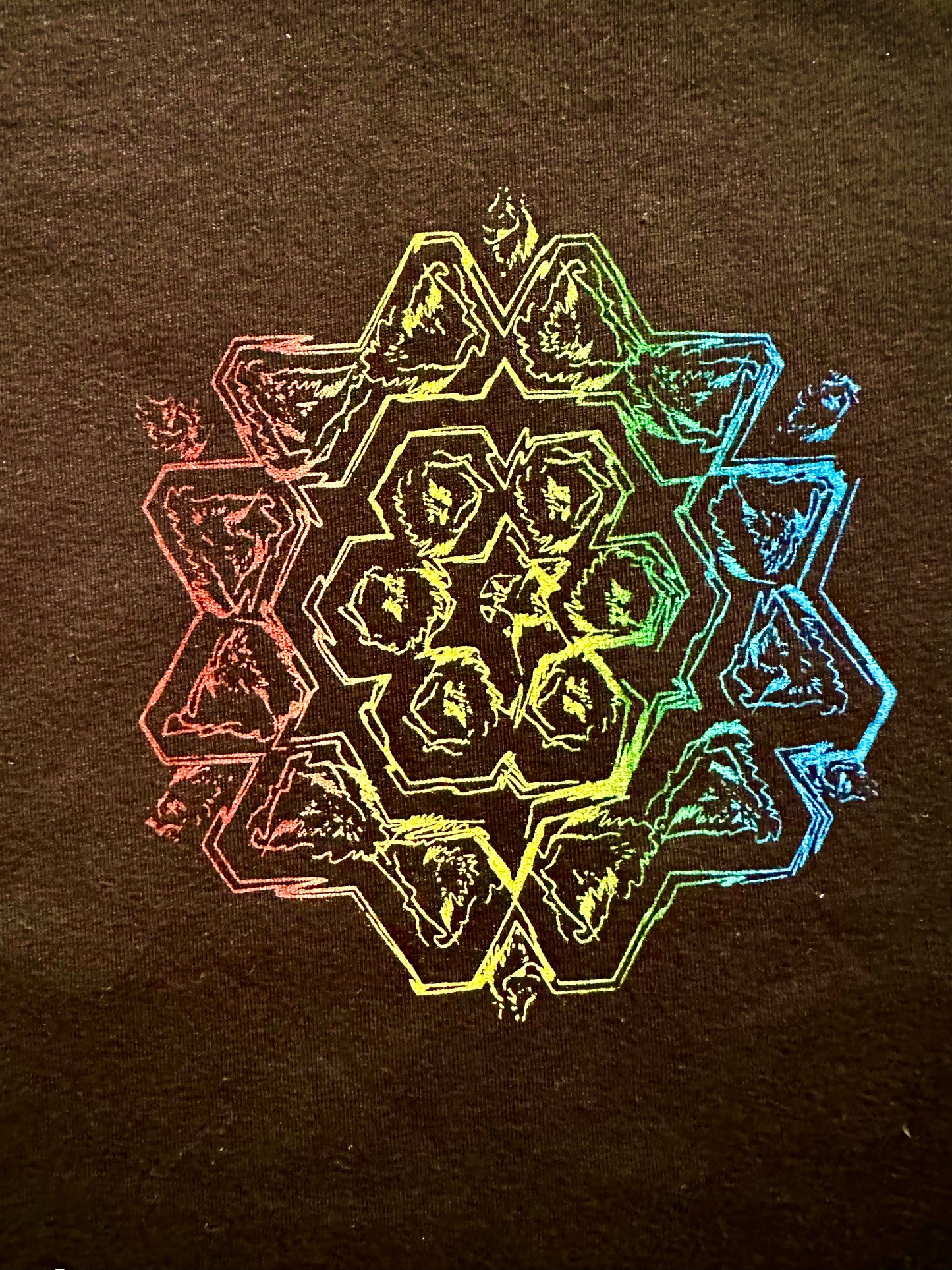 Rainbow Sketch Mandala Crop T-Shirt