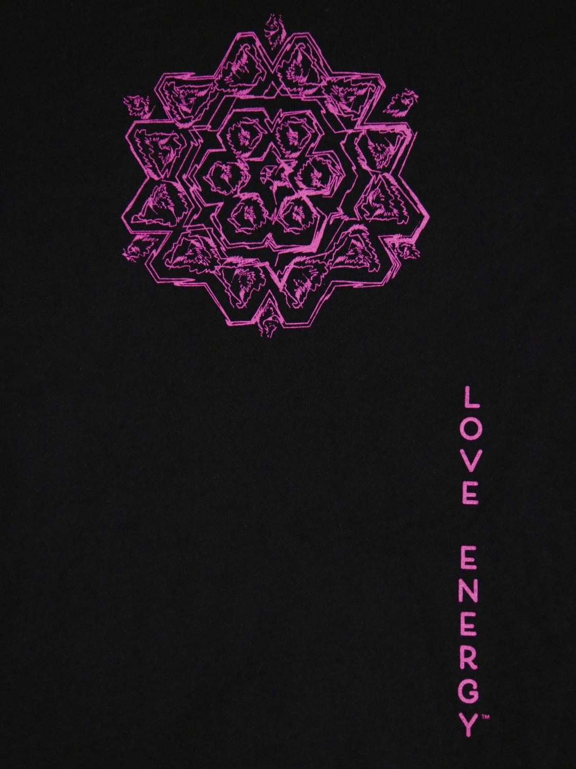 Pink Sketch Mandala Black T-Shirt