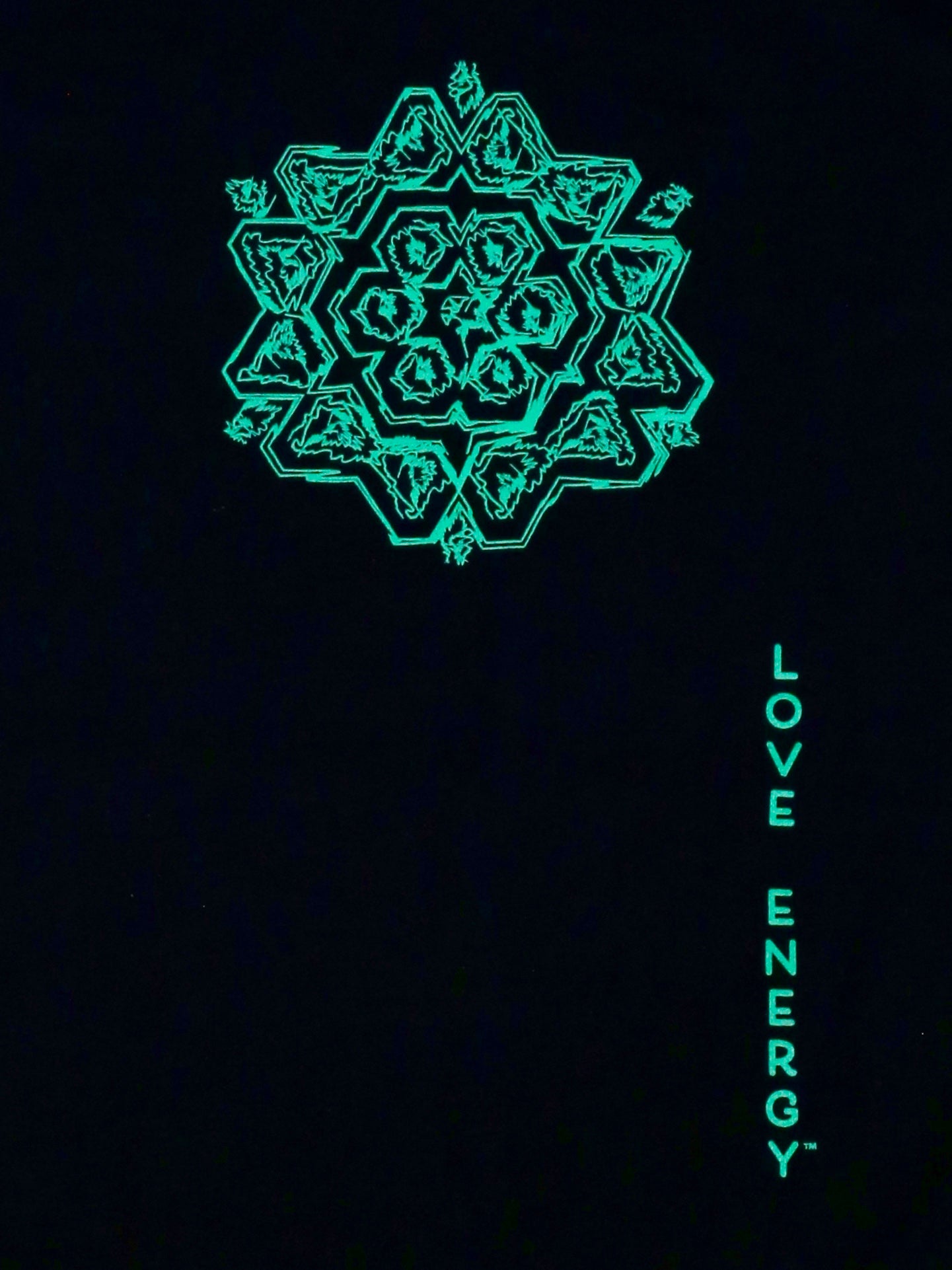 Green Sketch Mandala Black T-Shirt