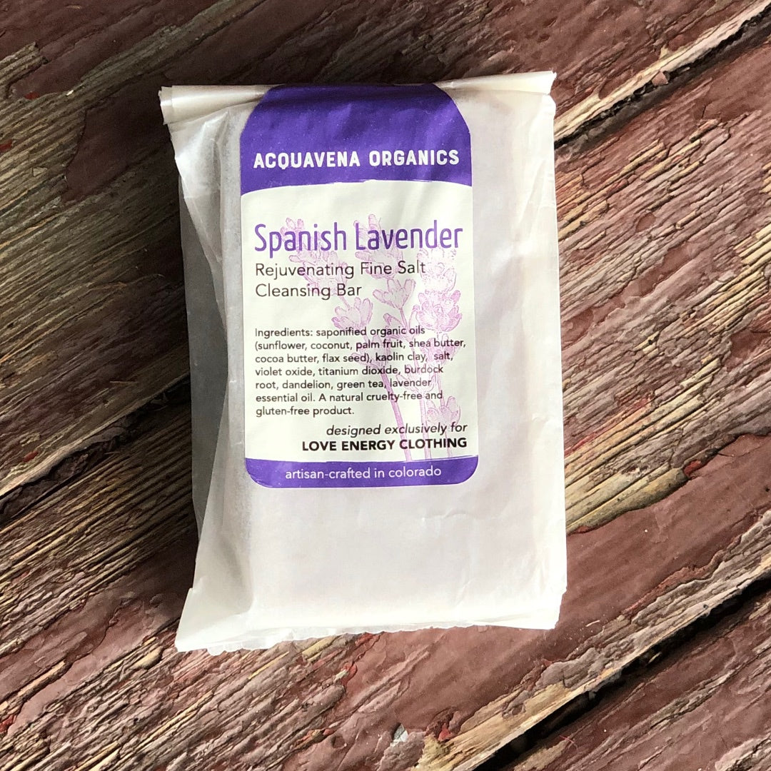 Organic Cleansing Bar with Fine Salt (French Rosemary, Spanish Lavender)