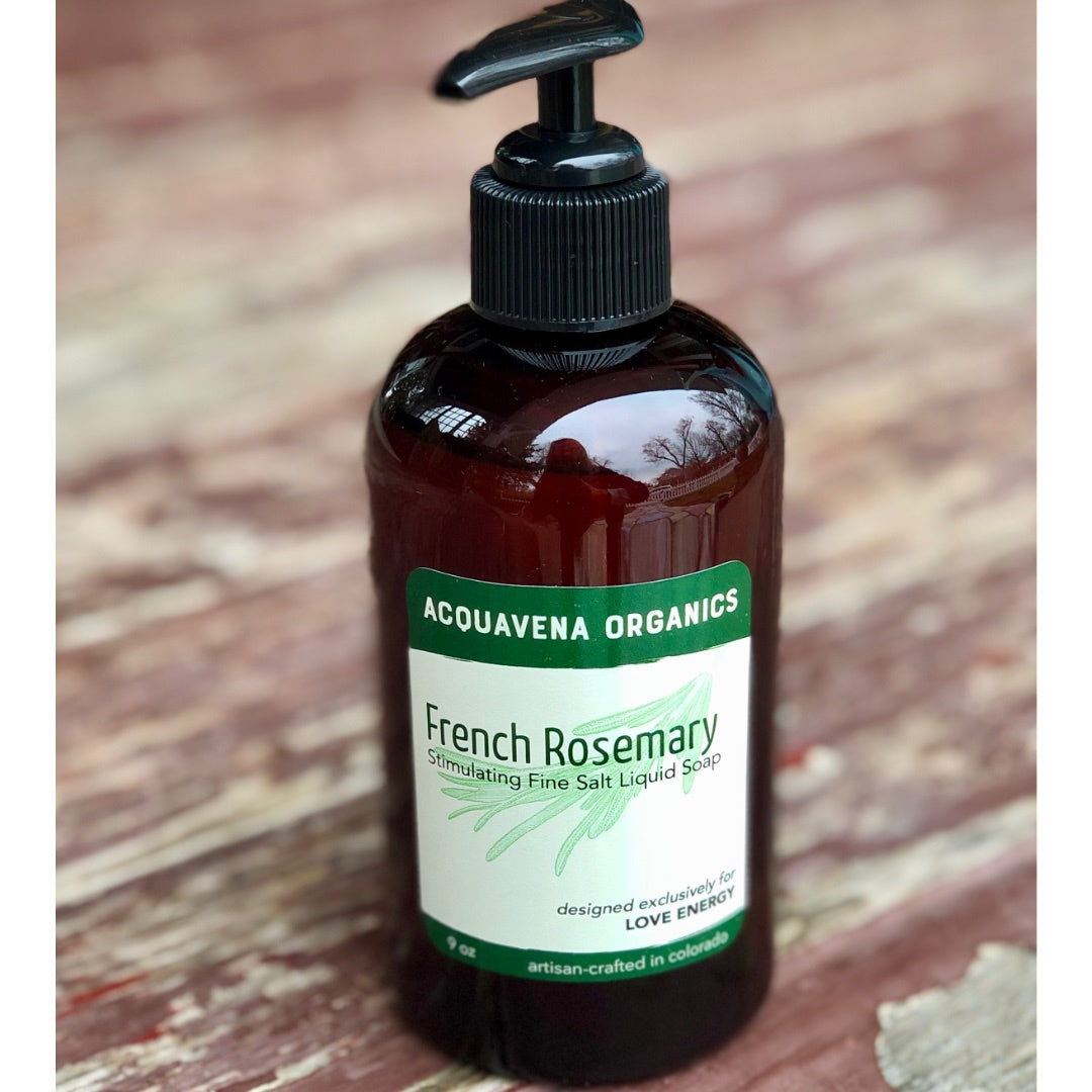 Organic Salt-Infused Liquid Soap (French Rosemary, Spanish Lavender)