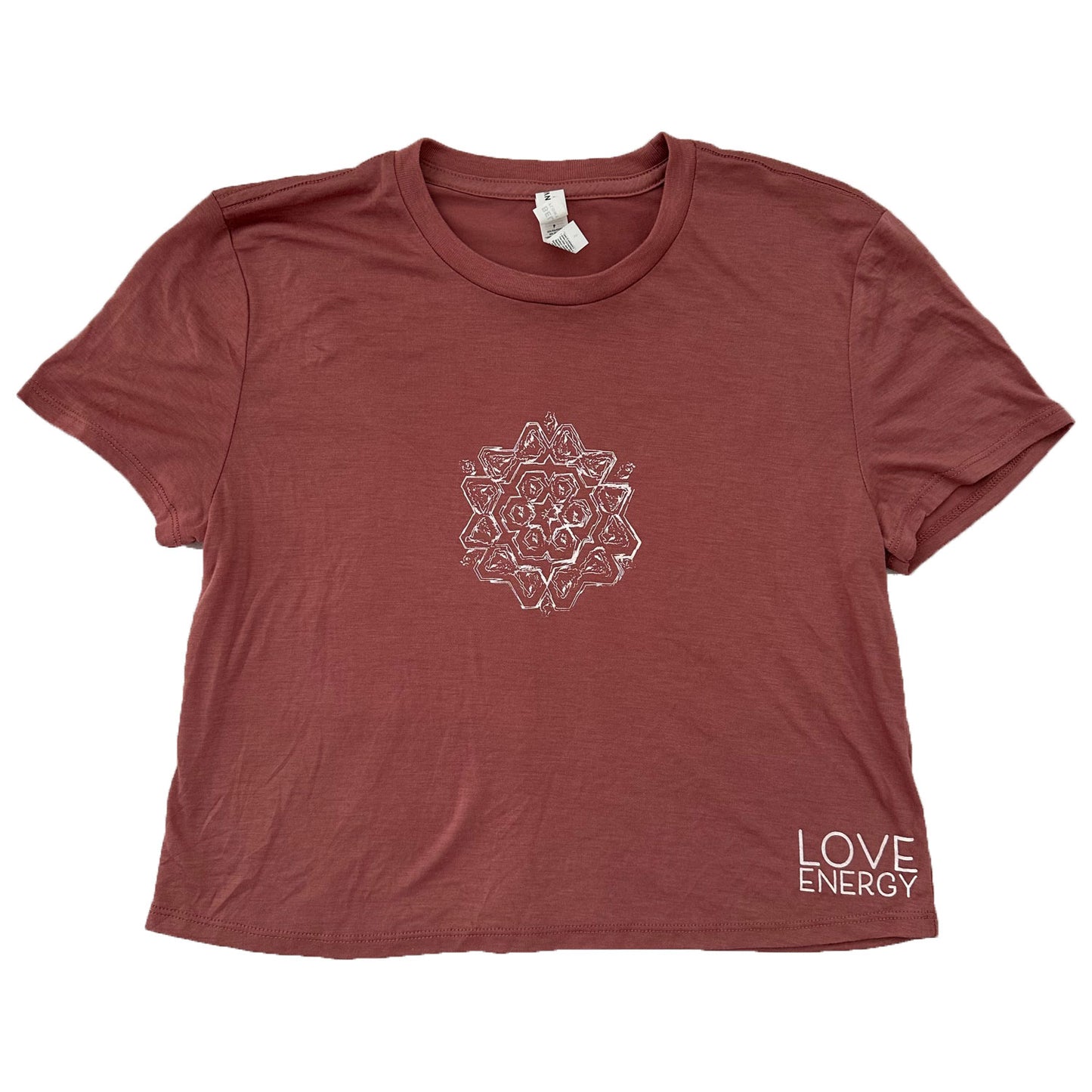 White Sketch Mandala Crop T-shirt