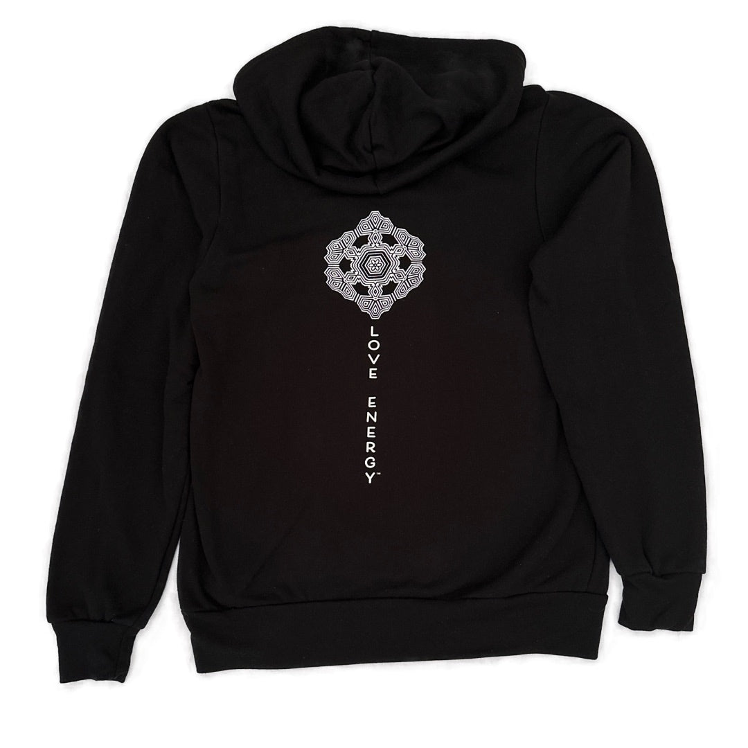 White Sacred Flower Zip Hoodie