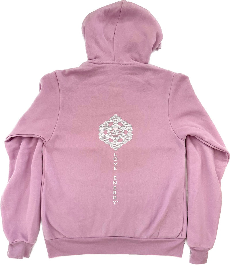 White Sacred Flower Zip Hoodie