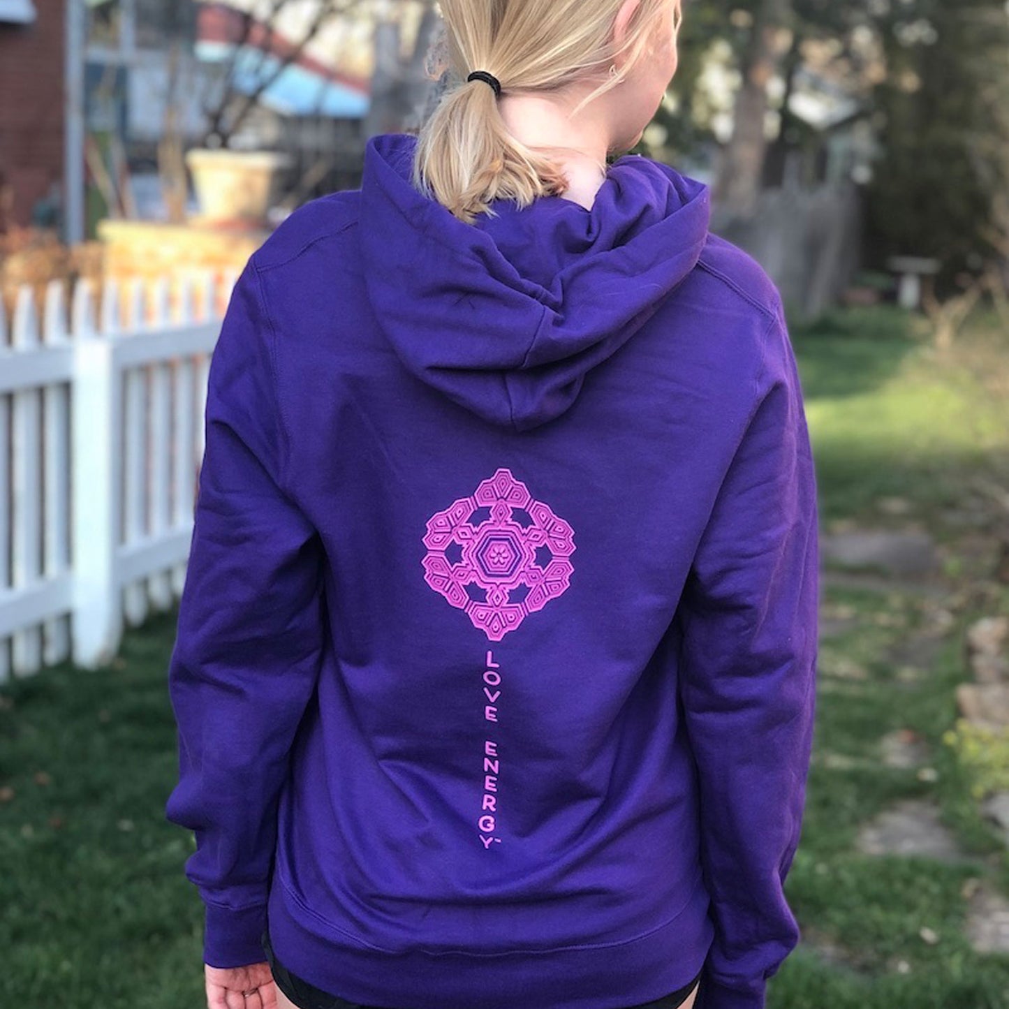 Fuchsia Sacred Flower Zip Hoodie