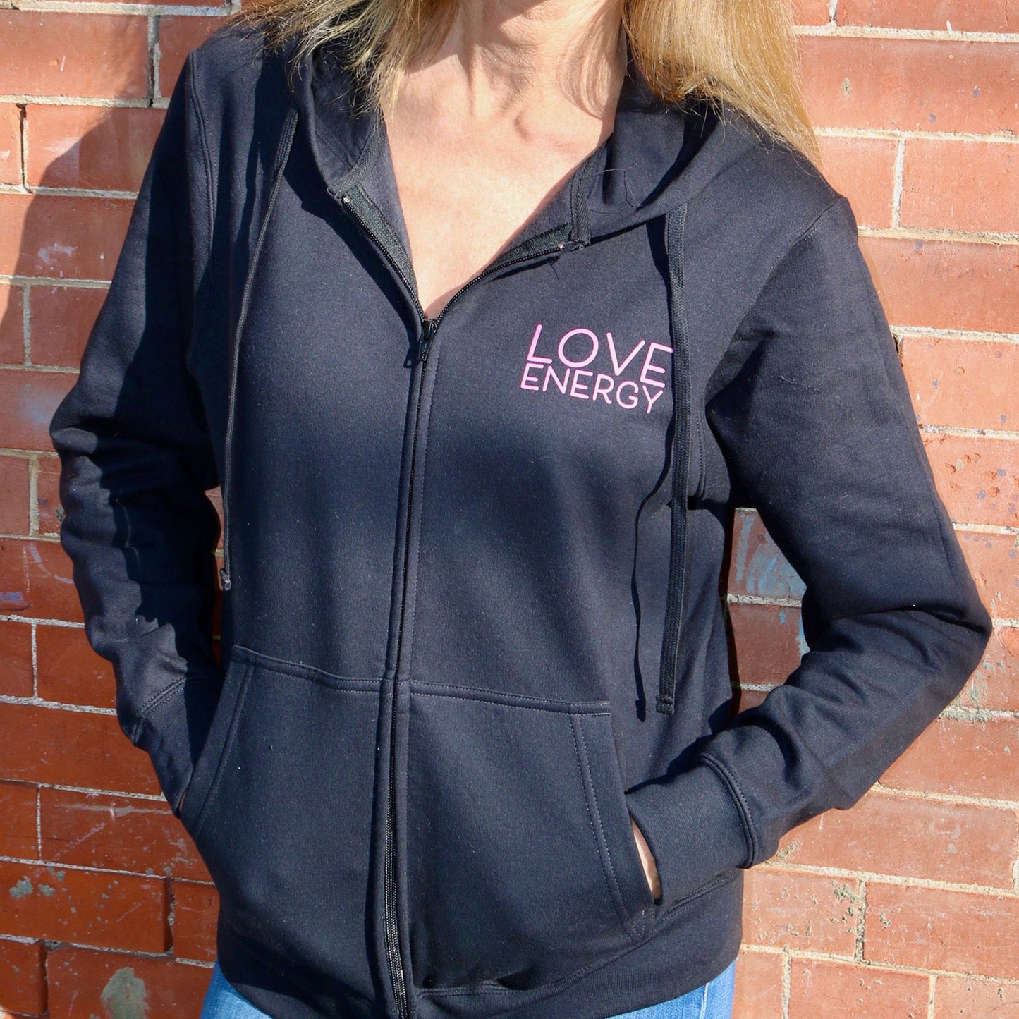 Fuchsia Sacred Flower Zip Hoodie