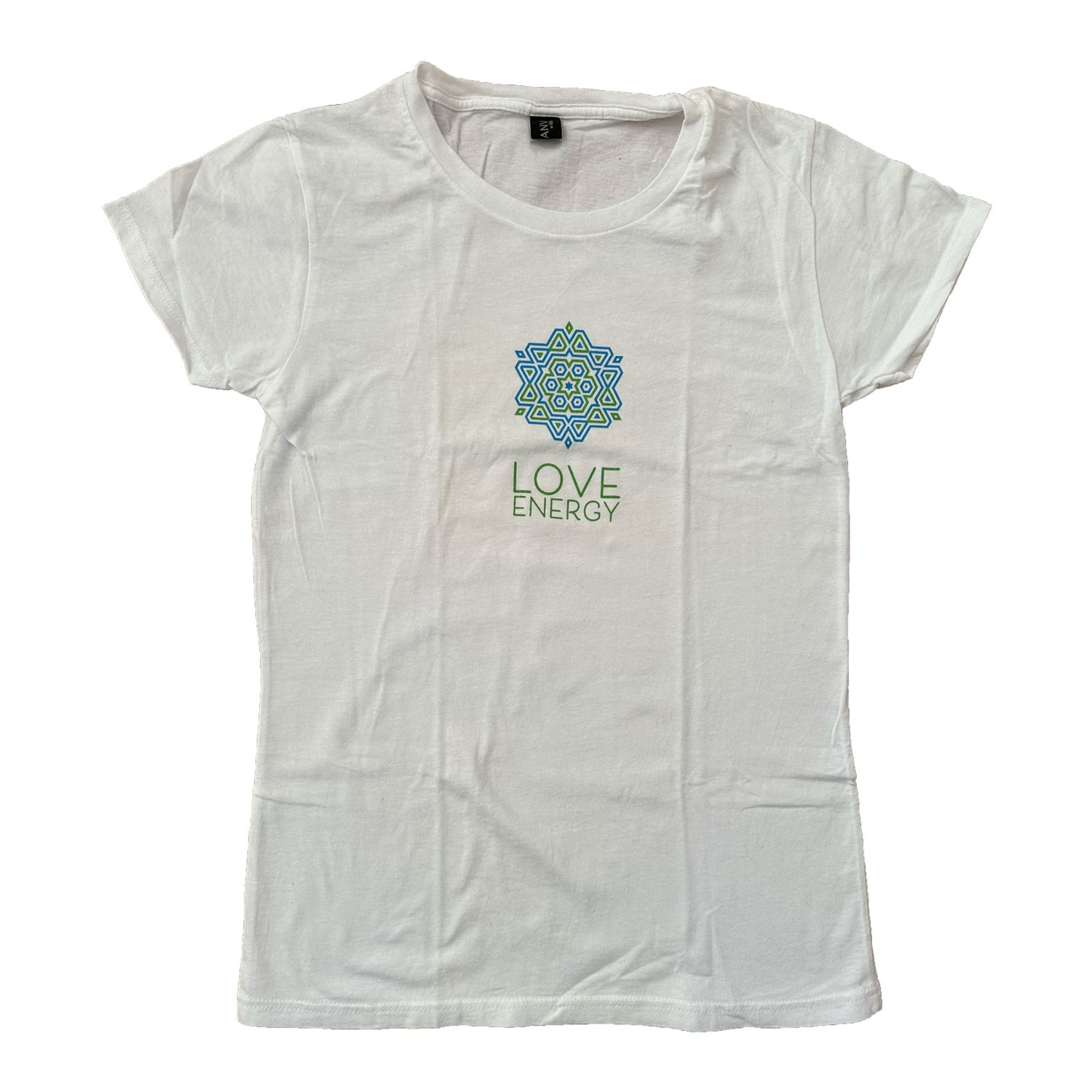 Blue and Green mandala White T-shirt