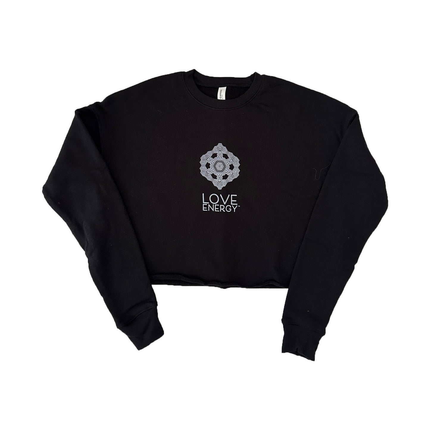 White Sacred Flower Crop Sweatshirt