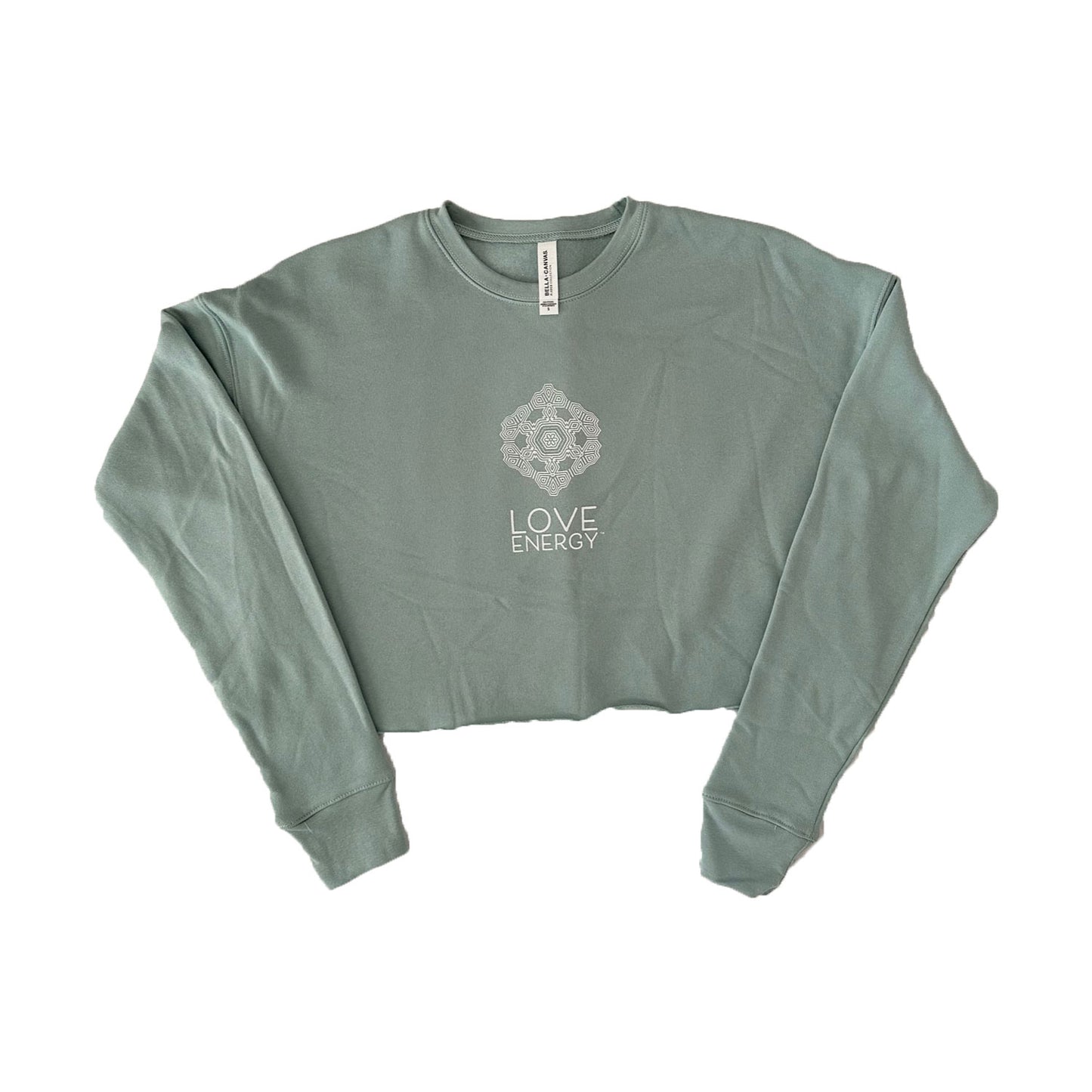 White Sacred Flower Crop Sweatshirt
