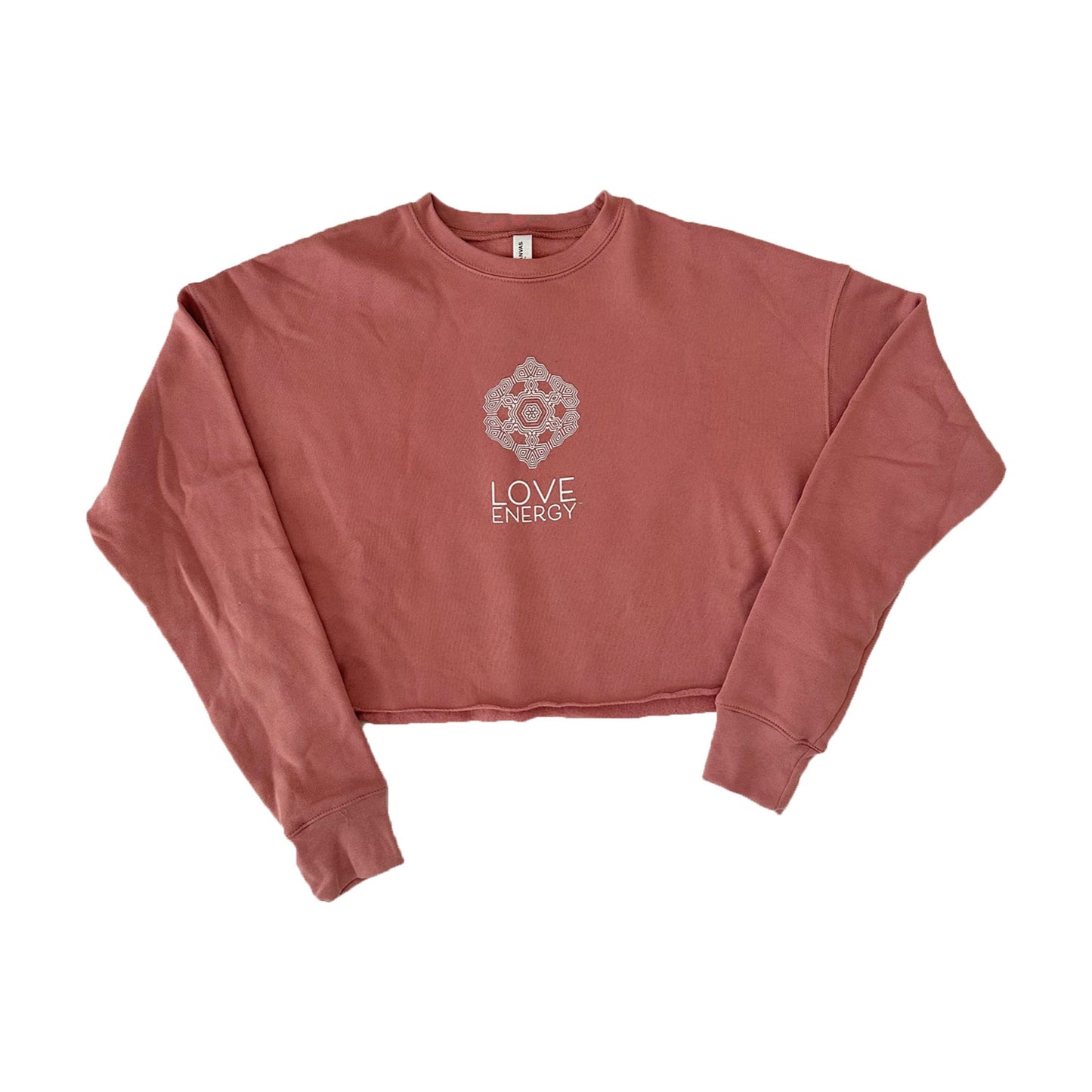 White Sacred Flower Crop Sweatshirt