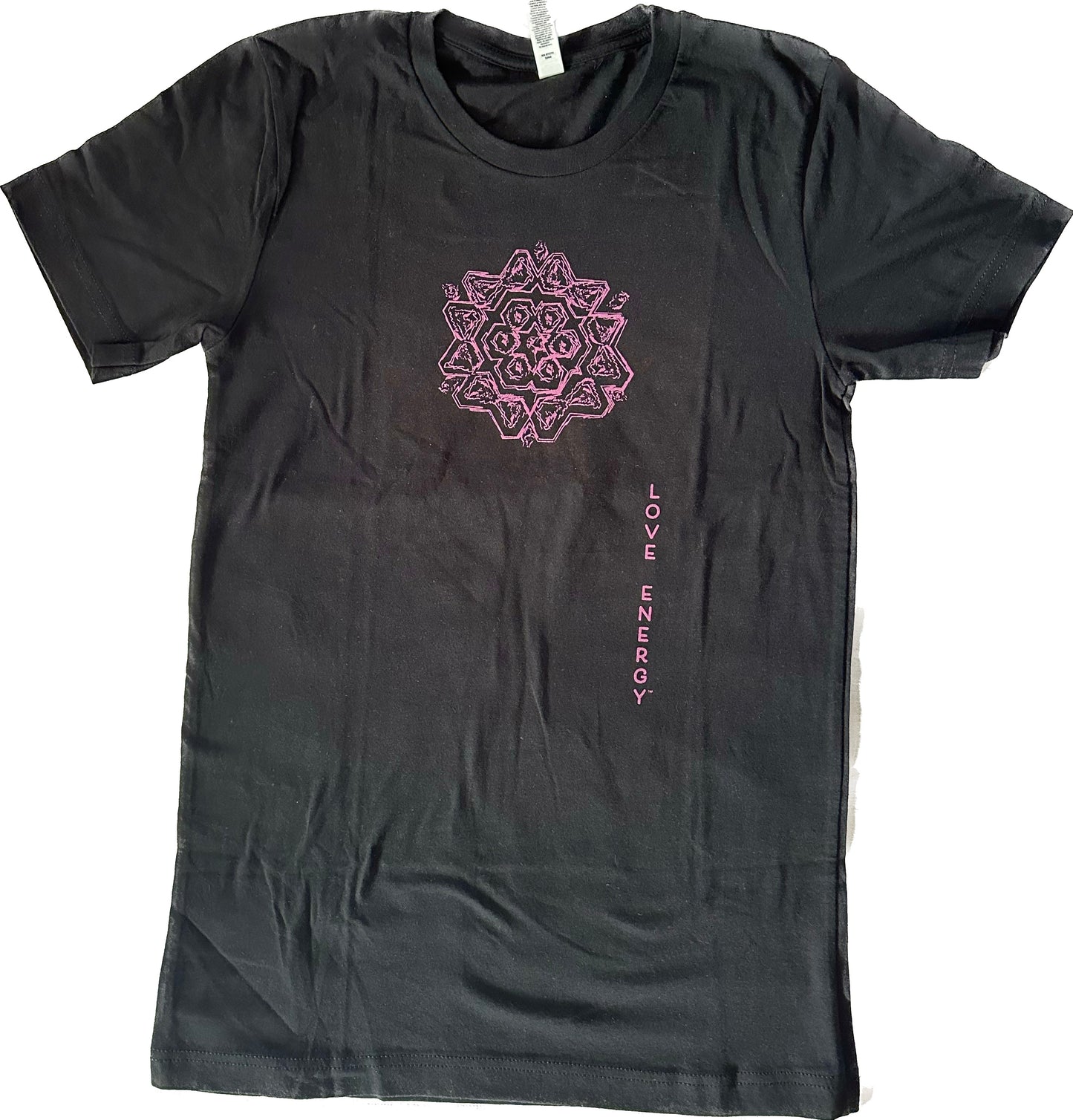Pink Sketch Mandala Black T-Shirt