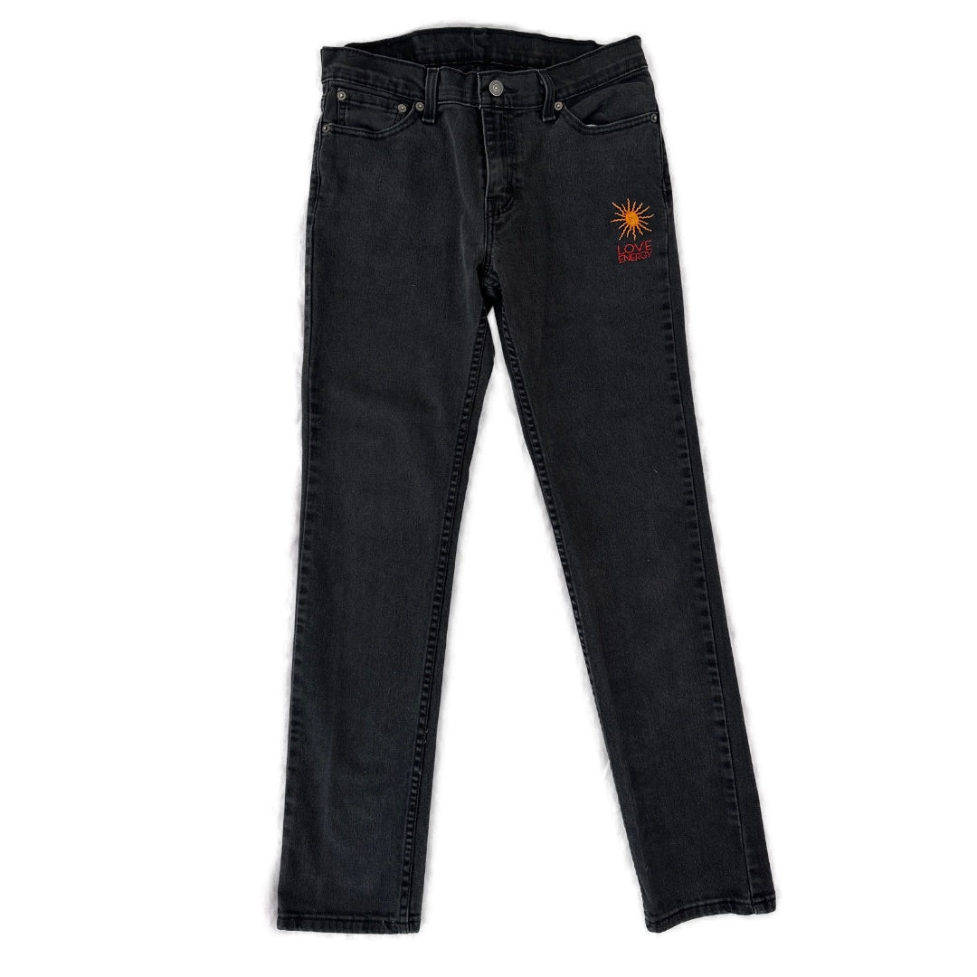 Jeans, black Sun embroidered Levi's 511 W30 L32