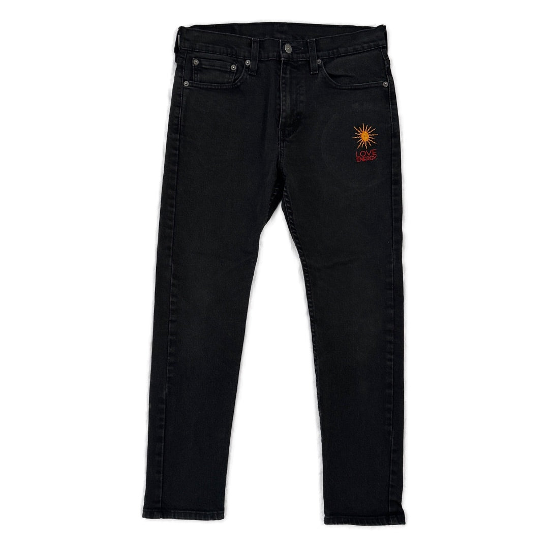 Jeans, black sun embroidered Levi's 510 W31 L30