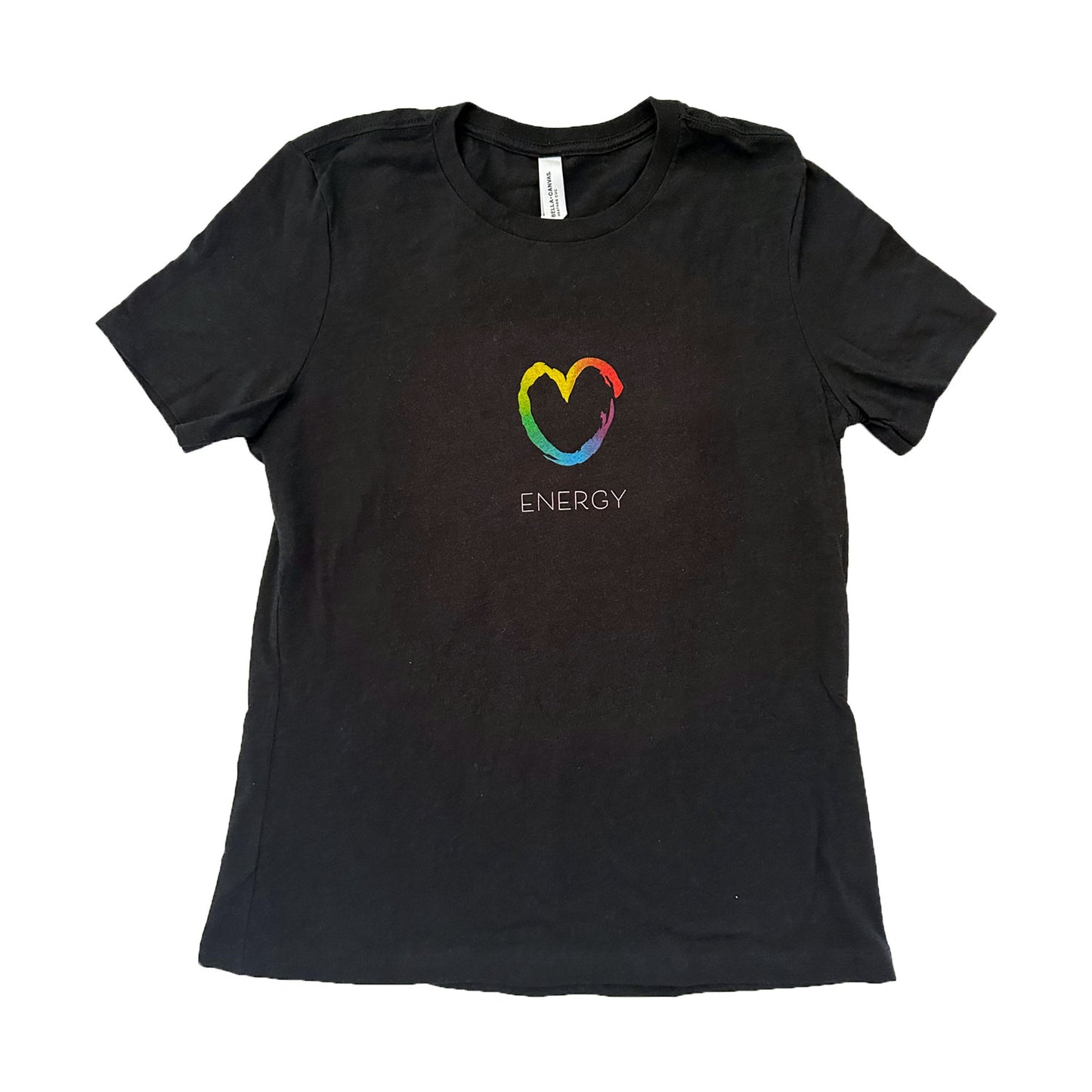Rainbow Heart Heather Black T-Shirt